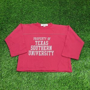 Vintage 70s Artex Sweatshirt Womens Large 20x19 Red Cropped